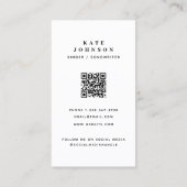 Singer Musician Foto Social Media QR Code Visitekaartje (Achterkant)