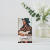 Singer Musician Foto Social Media QR Code Visitekaartje (Staand voorkant)