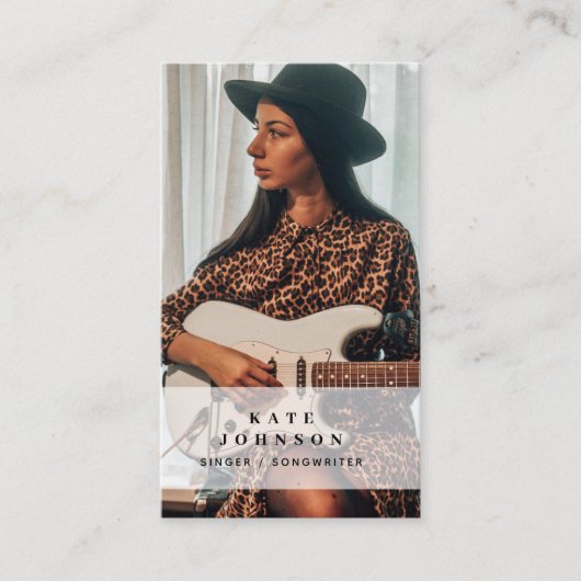 Singer Musician Foto Social Media QR Code Visitekaartje (Voorkant)