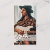 Singer Musician Foto Social Media QR Code Visitekaartje (Voorkant)