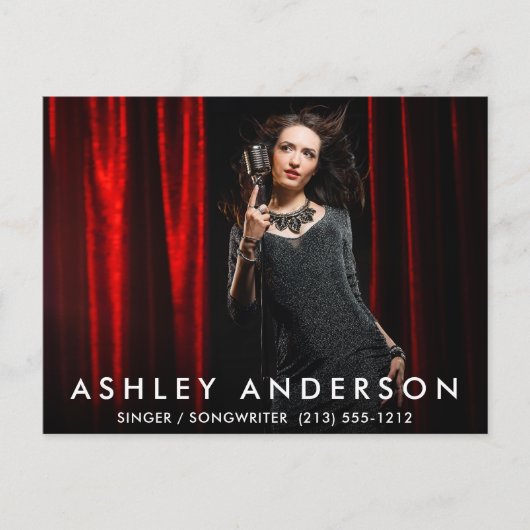 Singer Musician Full Photo Briefkaart (Voorkant)