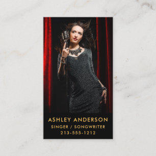 Singer Musician Full Photo Promo Gold Visitekaartje