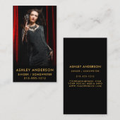 Singer Musician Full Photo Promo Gold Visitekaartje (Voorkant / Achterkant)
