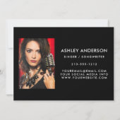 Singer Musician Full Photo Promo Kaart - Achterfot (Achterkant)