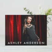Singer Musician Full Photo Promo Kaart - Achterfot (Staand voorkant)