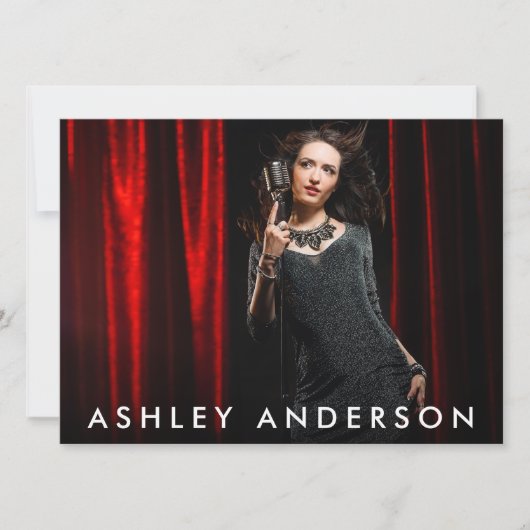 Singer Musician Full Photo Promo Kaart - Achterfot (Voorkant)