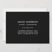 Singer Musician Full Photo Promo Kaart - Achterste (Achterkant)