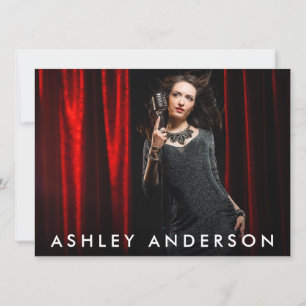 Singer Musician Full Photo Promo Kaart - Achterste