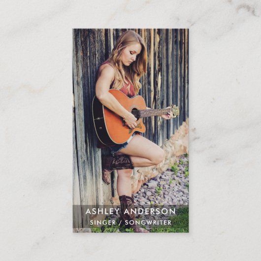 Singer Musician Modern Black Visitekaartje (Voorkant)