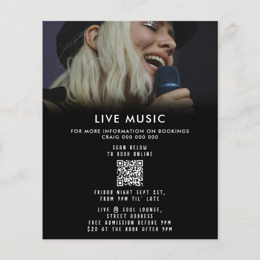 Singer Musician Music Fotopromotie-evenement Flyer (Voorkant)