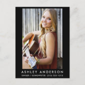 Singer Musician Photo Briefkaart - Black (Voorkant)