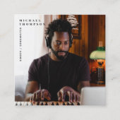 Singer Musician Photo Performer QR Code Vierkante Visitekaartje (Voorkant)