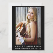 Singer Musician Photo Promo Kaart - Achterste teks (Voorkant)