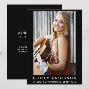 Singer Musician Photo Promo Kaart - Achterste teks
