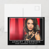 Singer Musician Photo White Lijst Briefkaart (Voorkant / Achterkant)
