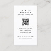 Singer Musician Songwriter Foto QR Code Visitekaartje (Achterkant)