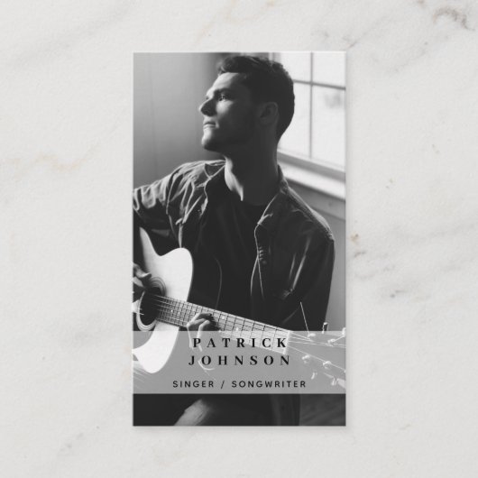 Singer Musician Songwriter Foto QR Code Visitekaartje (Voorkant)