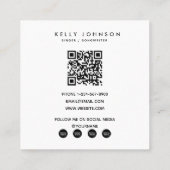 Singer Muzikant Songwriter 2 Foto's QR Code Vierkante Visitekaartje (Achterkant)