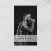 Singer Muzikant Songwriter Foto Hip Hop QR Code Visitekaartje (Voorkant)