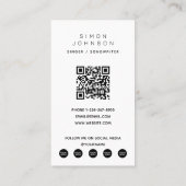 Singer Muzikant Songwriter Fotografie QR Code Visitekaartje (Achterkant)