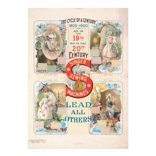  Singer naaimachine advertentie Foto Afdruk (Voorkant)