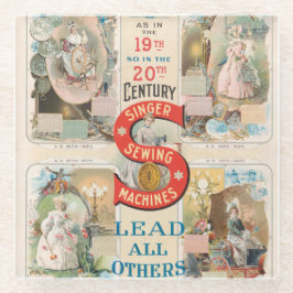 Singer naaimachine advertentie Glazen Onderzetter