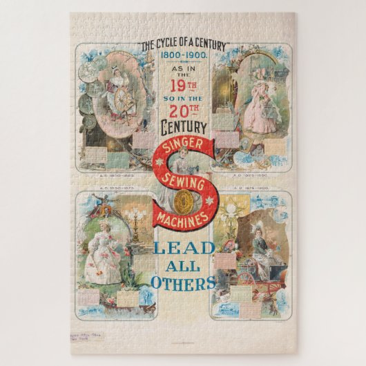  Singer naaimachine advertentie Legpuzzel (Verticaal)