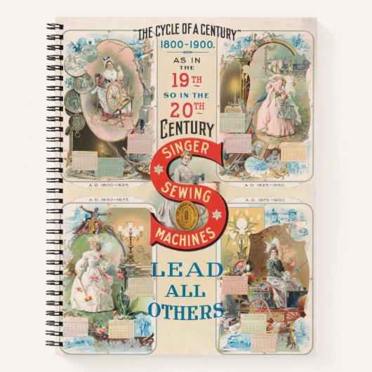  Singer naaimachine advertentie Notitieboek (Voorkant)
