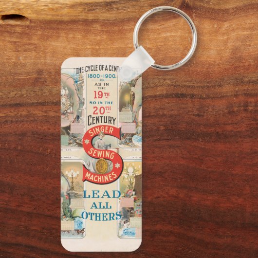  Singer naaimachine advertentie Sleutelhanger (Achterkant)