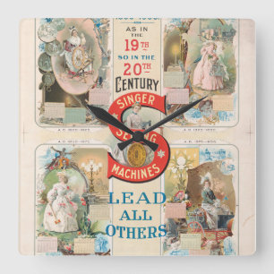  Singer naaimachine advertentie Vierkante Klok