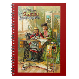 Singer Naaimachine "De Eerste Les" Vintage Notitieboek