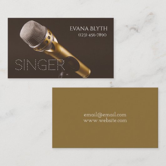 Singer, Performer, Vocalist Visitekaartje (Voorkant / Achterkant)