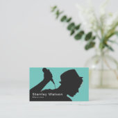 Singer Silhouette, professionele vocalist Visitekaartje (Staand voorkant)