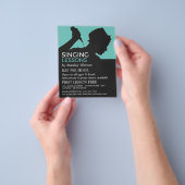 Singer Silhouette, Vocalistisch Lessons Adverteren Flyer (Hand)