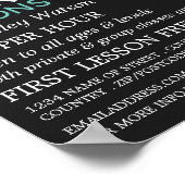 Singer Silhouette, Vocalistisch Lessons Adverteren Poster (Hoek)