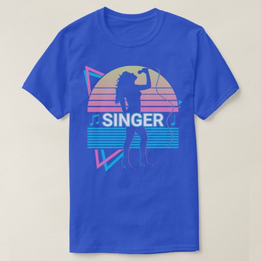 Singer Singing Retro T-shirt (Design voorkant)