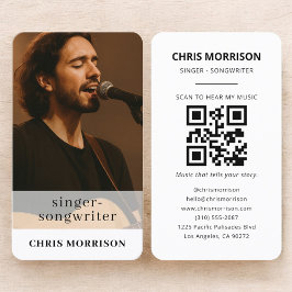 Singer Songwriter QR Code Photo Visitekaartje