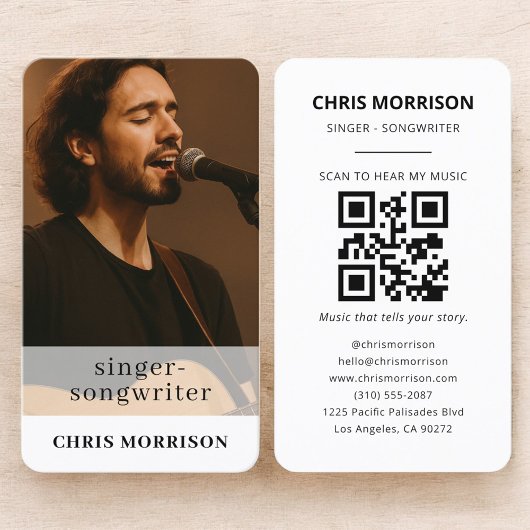 Singer Songwriter QR Code Photo Visitekaartje