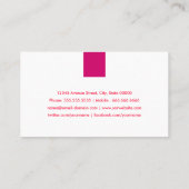 Singer / Vocalist - Eenvoudig Roos roze Visitekaartje (Achterkant)