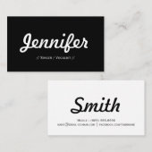 Singer/Vocalist - Minimale Eenvoudige beknelling Visitekaartje (Voorkant / Achterkant)