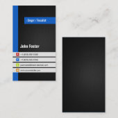 Singer / Vocalist - Modern Stylish Blue Visitekaartje (Voorkant / Achterkant)