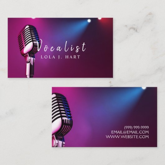 Singer, Vocalist, Solo, Performance Entertainment  Visitekaartje (Voorkant / Achterkant)
