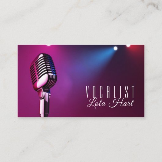 Singer, Vocalist, Solo, Performance Entertainment Visitekaartje (Voorkant)