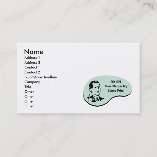 Singer Voice Visitekaartje (Voorkant)