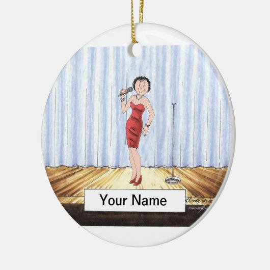 Singer - Vrouw Keramisch Ornament (Links)