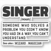 Singer zelfstandig naamwoord definitie zangliefheb sticker (Voorkant)