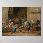 Singerie: apen die optreden als mensen op de kunst poster (Voorkant)