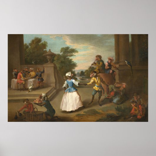 Singerie. The Dance - Christophe Huet Fine Art Poster (Voorkant)