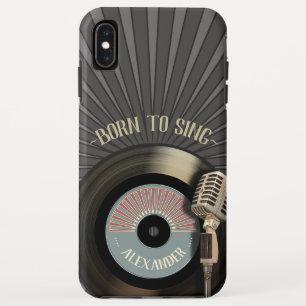 Singers Retro Microphone en Vinyl 45 Case-Mate iPhone Case