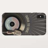 Singers Retro Microphone en Vinyl 45 Case-Mate iPhone Case (Achterkant (horizontaal))